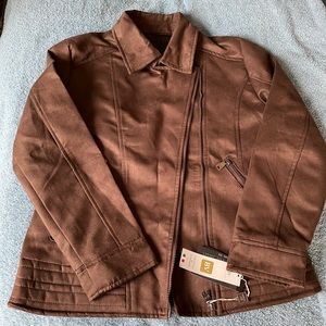 Women’s calfskin suede jacket from Italy, brand new with tags